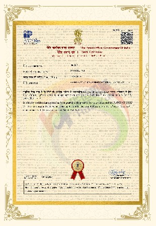 印度PCT专利证书 